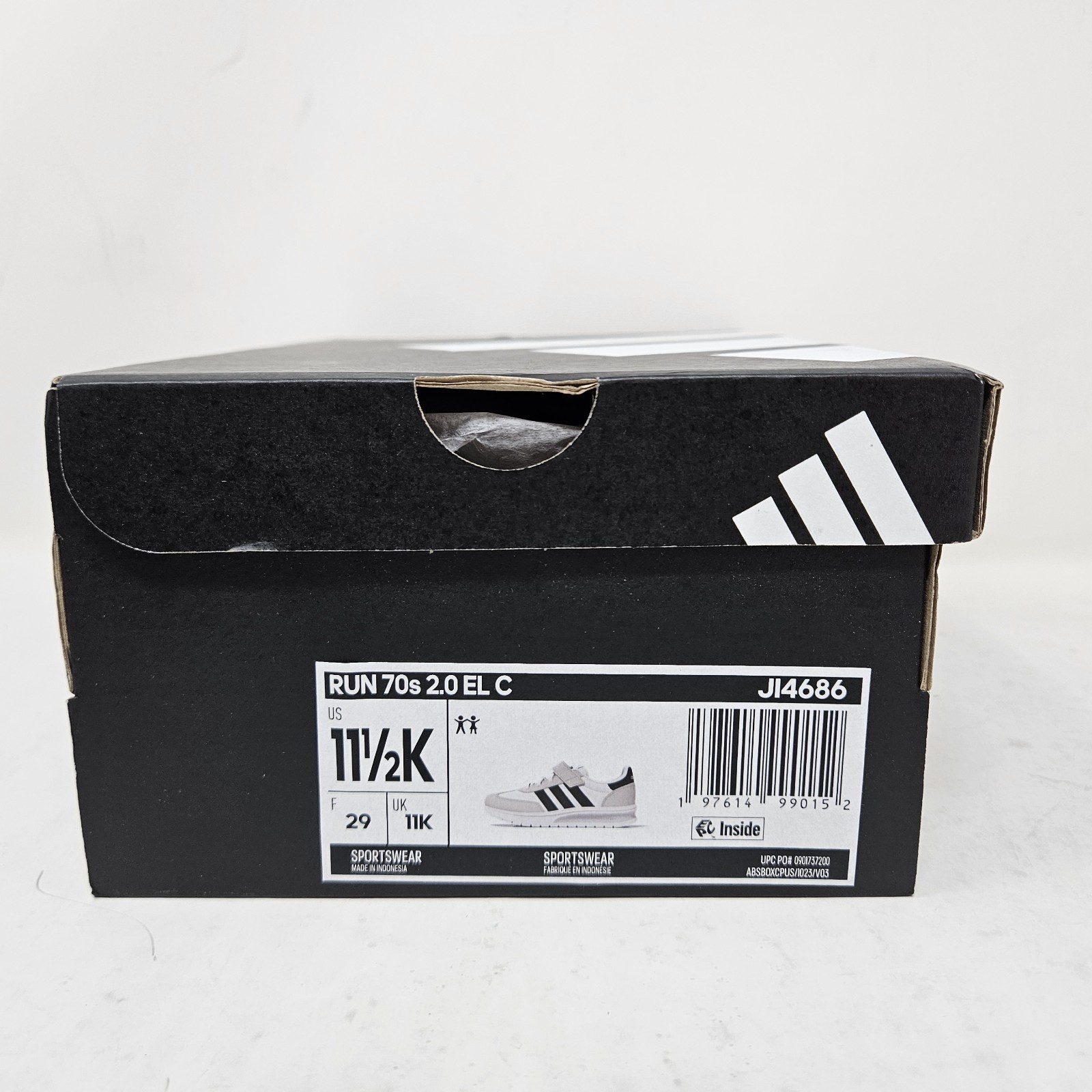 Adidas Run 70s 2.0 C ‘White Black Grey’ / JI4686 / Youth Size 11.5K