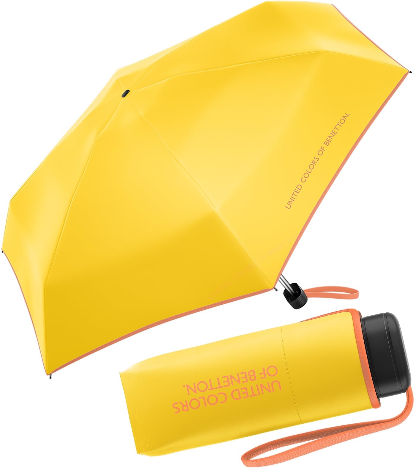 Benetton pocket umbrella ultra mini flat HW 2024 cyber yellow