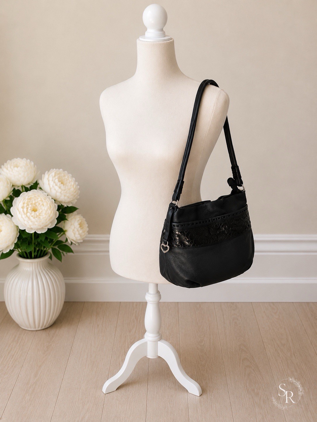 Brighton Rhumba Cut Out Scroll Leather Shoulder Bag Dust Bag MSRP $350
