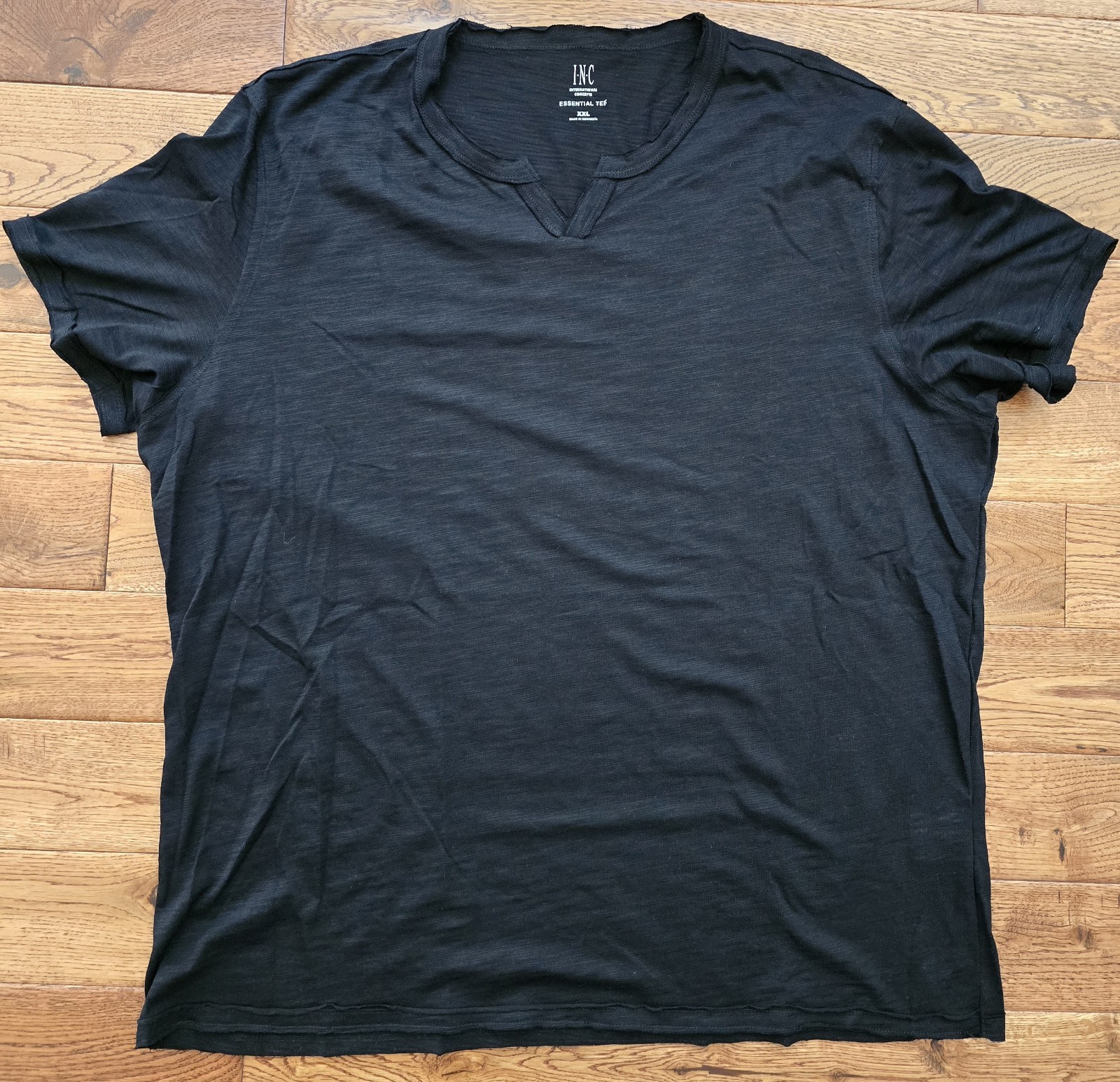 INC International Concepts Men’s V-Neck Black Cotton Blend T-Shirt XXL 2XL