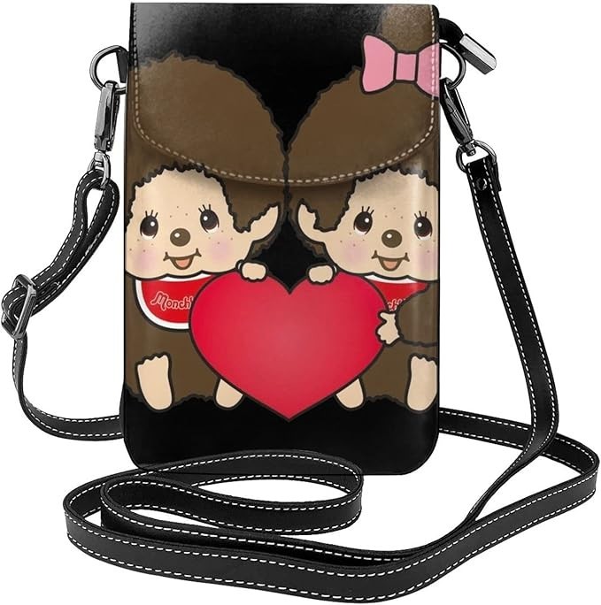 Monchhichi smartphone pouch shoulder bag mini shoulder bag 19cm*12.5cm*4cm.