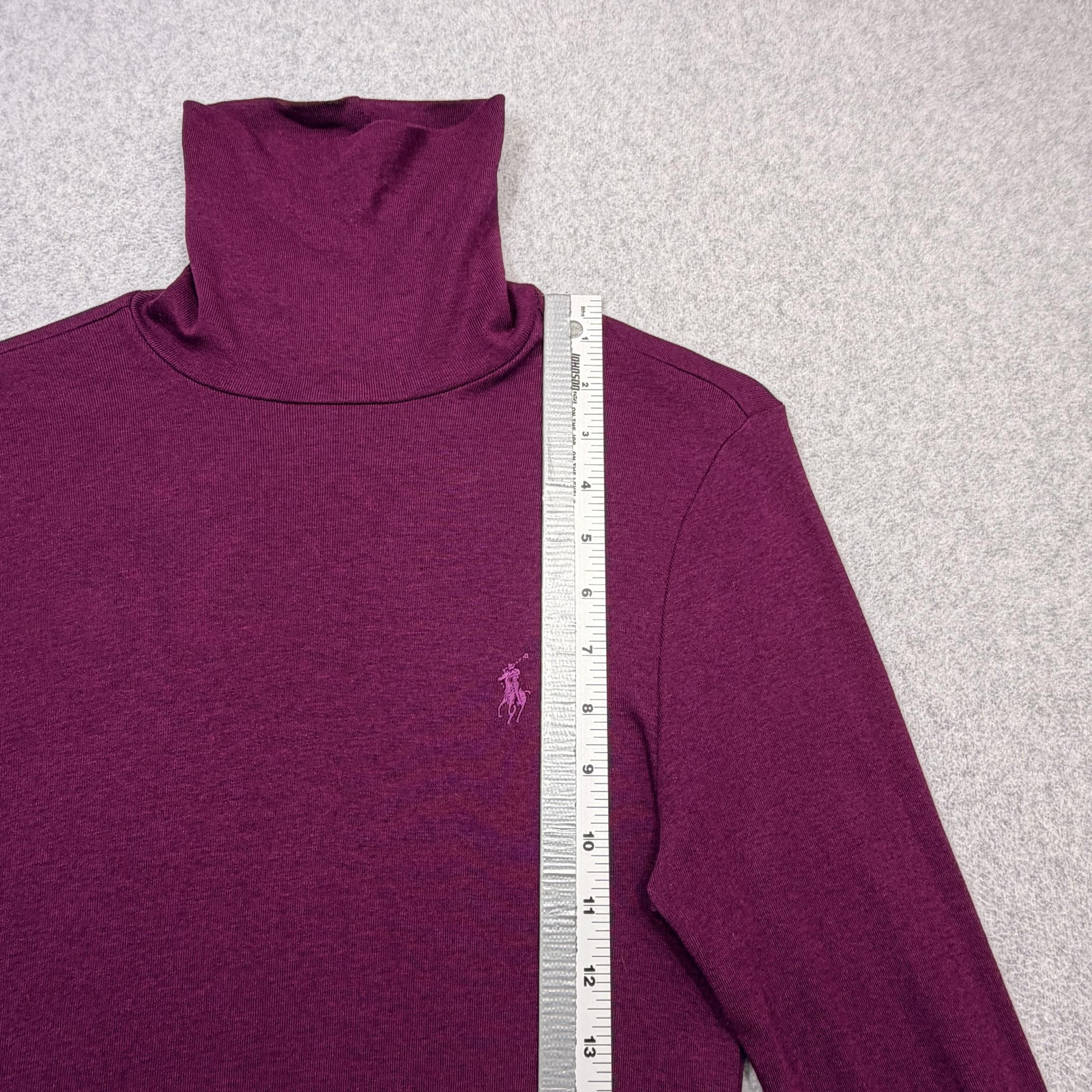 Ralph Lauren Sport Top Womens Large Magenta Turtleneck Long Sleeve Lightweight