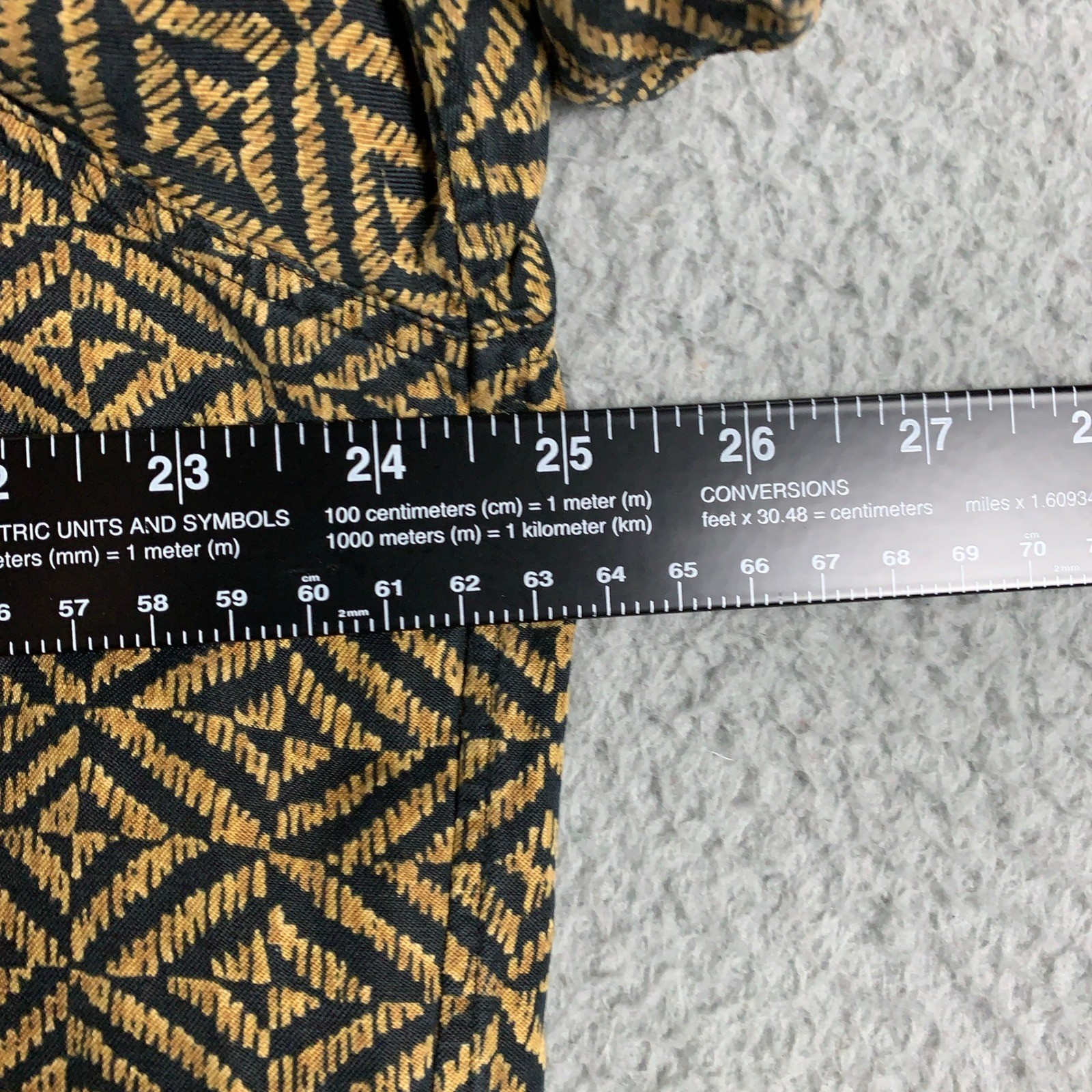 Polo Ralph Lauren Bonnard Shirt Mens Large Gold Silk Linen Geometric Camp Collar