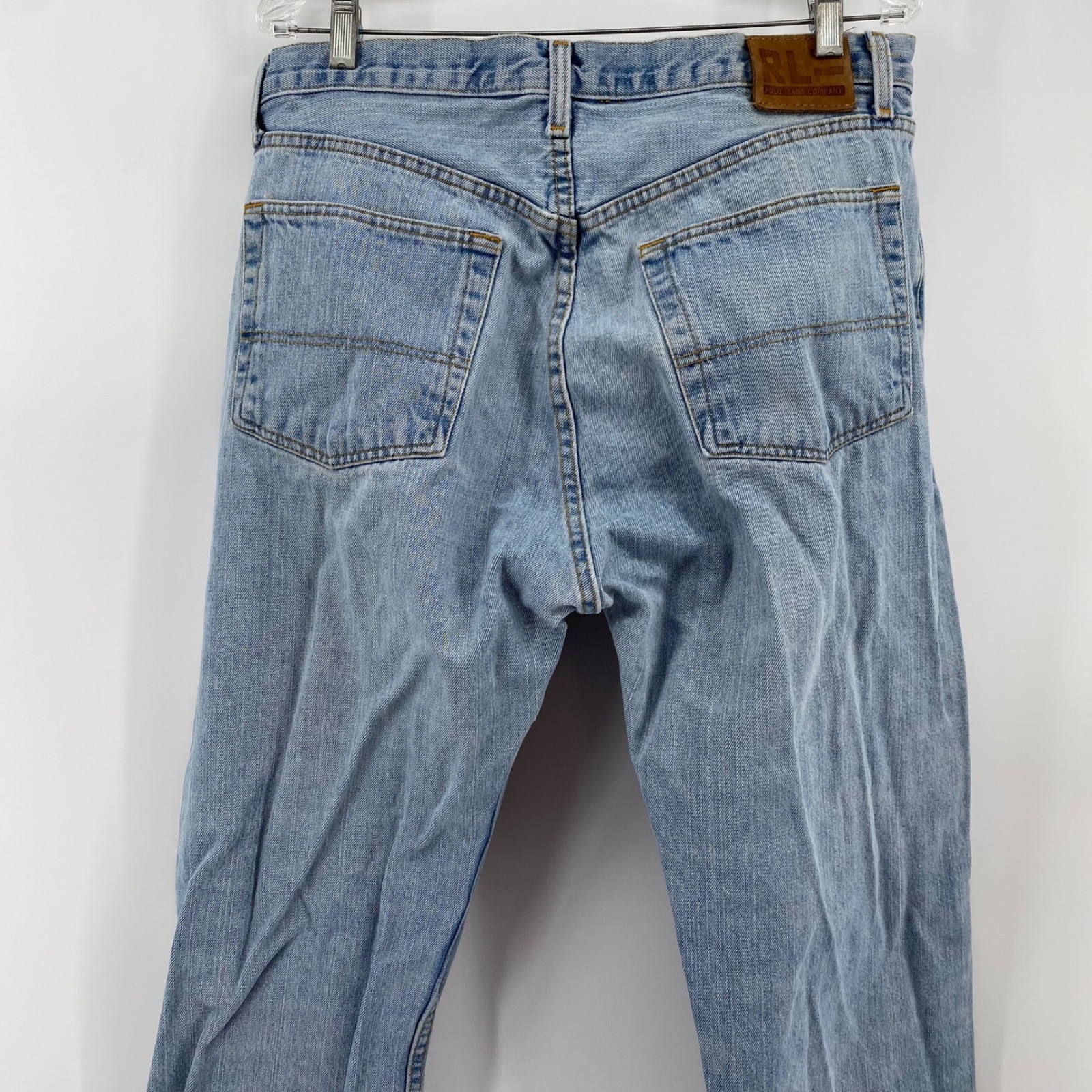 Polo Jeans Company Mens 36 x 30 Light Wash Denim Jeans Saturday Style