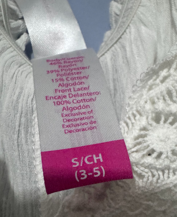 NO Boho Praire Fresh Love S/CH 3-5 Ivory Puff Sleeve Blouse Detail Center Seam