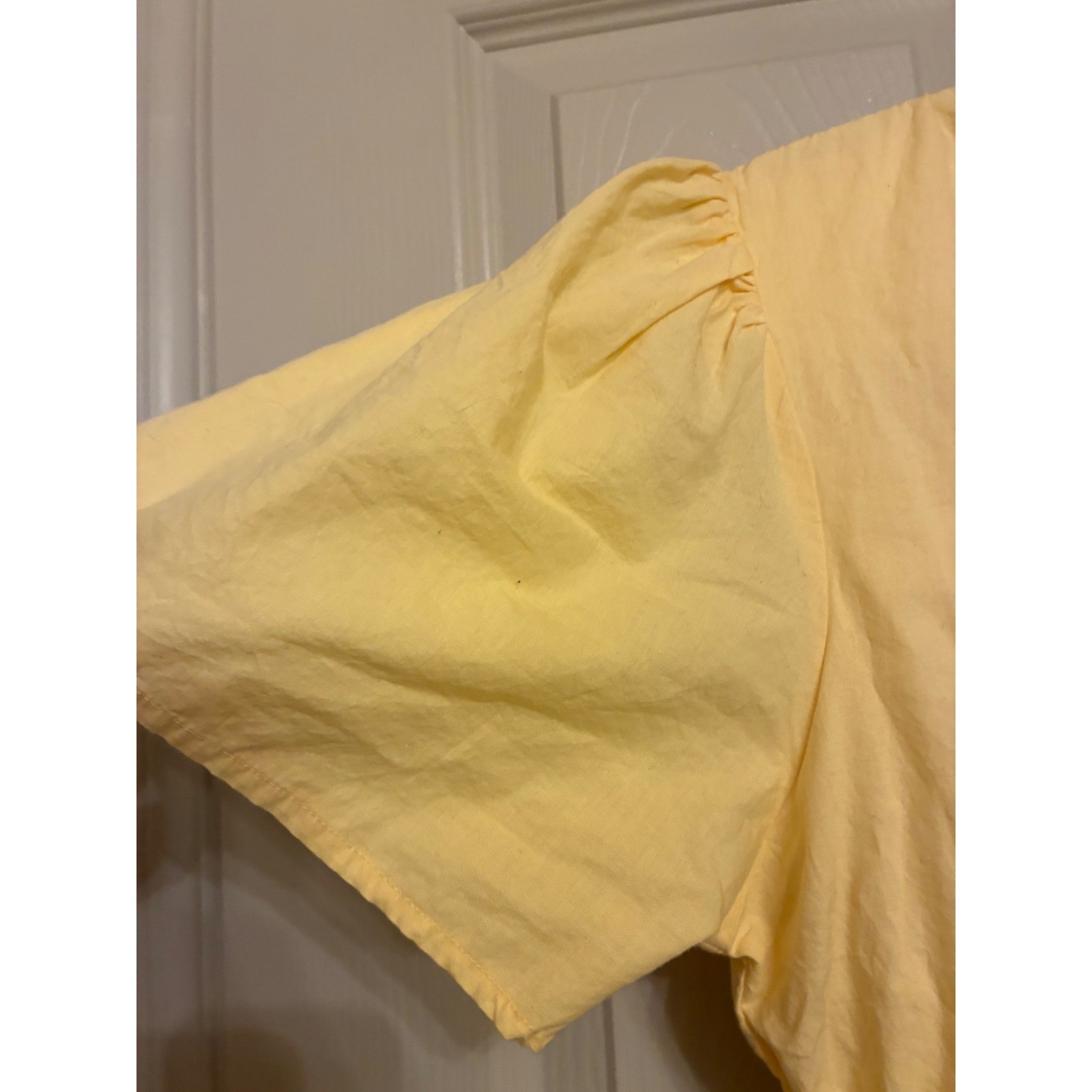 Haute Hippie Style Yellow Tiered Maxi Dress Eyelet Lace Smocked Waist XS