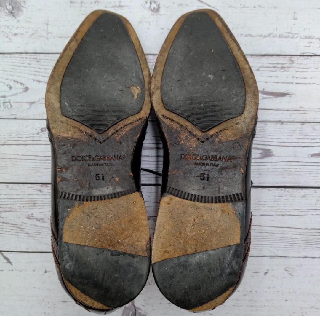 DOLCE & GABBANA Mens Size 7.5 US Pointed Toe Vintage Dress Shoes Made in Italy
