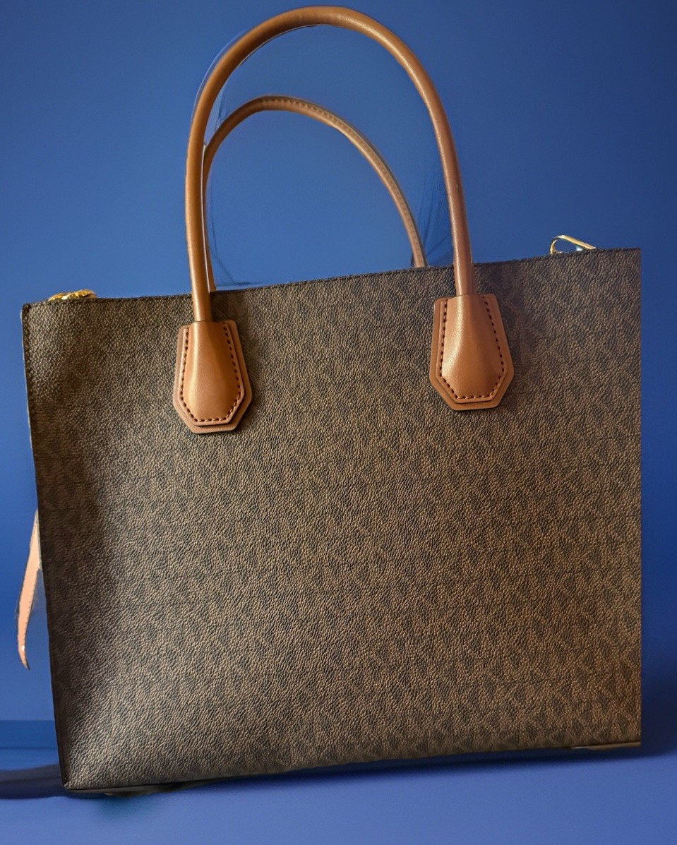 NEW Michael Kors Savannah Large Satchel 35T2GM9S3B Brown Acorn Signature MK Bag