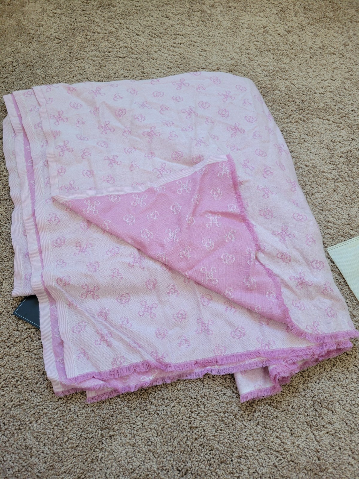 Gobi Cashmere Monogram Scarf Poncho 100% Mongolian Cashmere 200 cm /120 cm