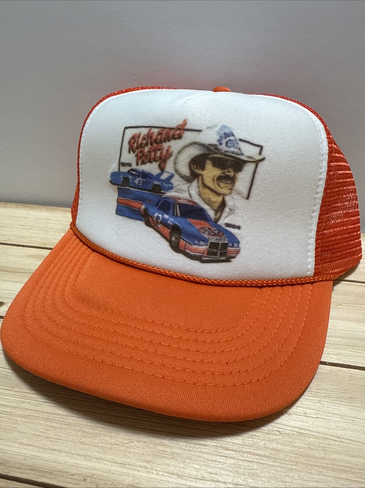Vintage Richard Petty Hat Trucker Hat snapback Orange NASCAR Racing Hat STP Cap