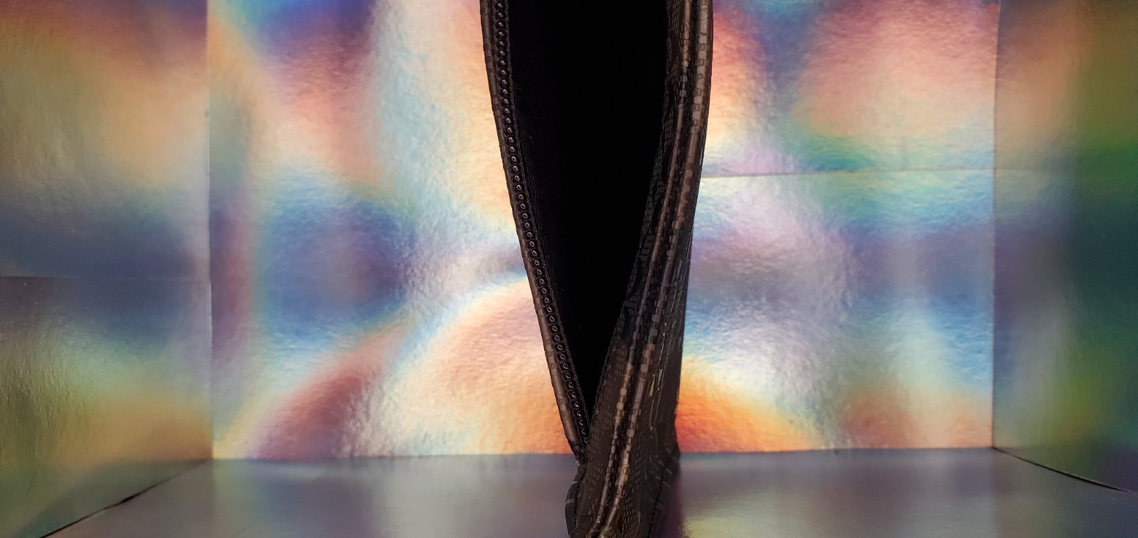 Coach pouch bag, green camouflage with front zipper, no wrist strap, looks great