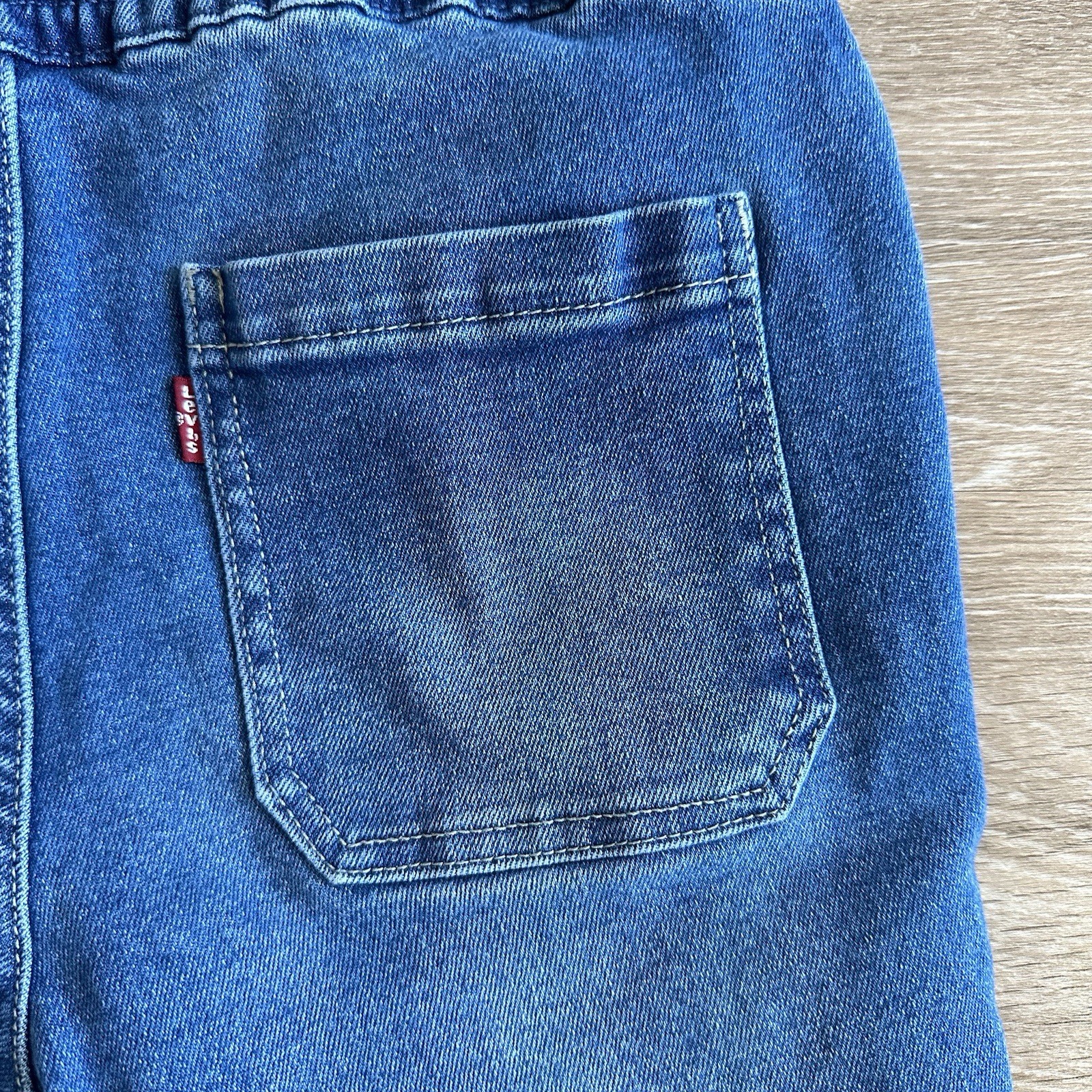 Levi’s Distressed Denim Jean Shorts Adjustable Waist Blue Youth Boys Large
