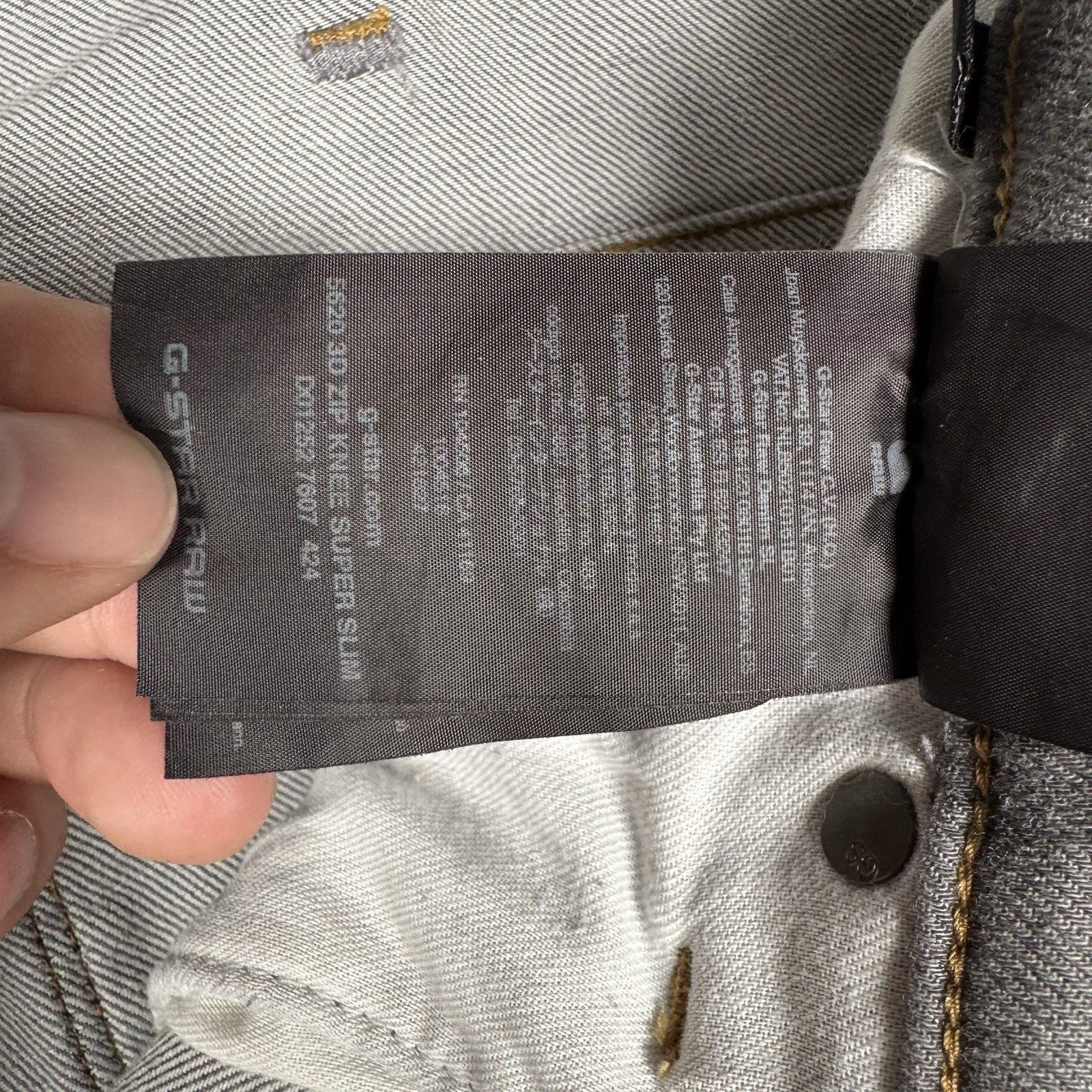 G-Star RAW 5620 3D Zip Knee Super Slim Gray Jeans Men’s 34×30