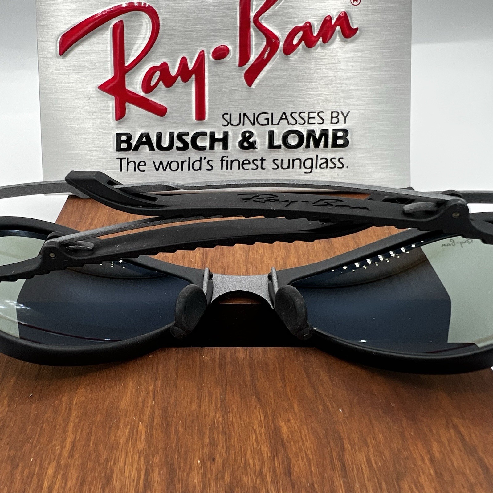 VTG B&L RAY-BAN W2378 G15 MATTE-Gray ORBS COMBO DELUXE Metal Black Rubber NOS