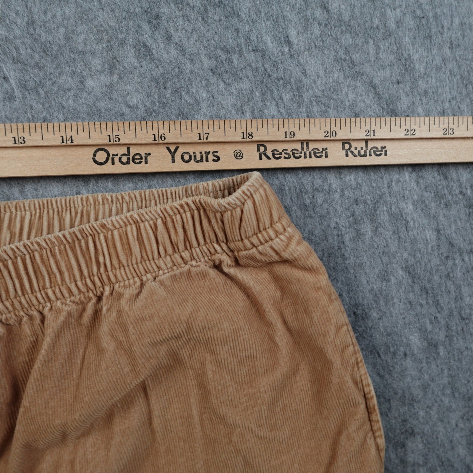 Woman Within Pants Womens 22 Tan Corduroy Elastic Waist Classic Fit Pull On