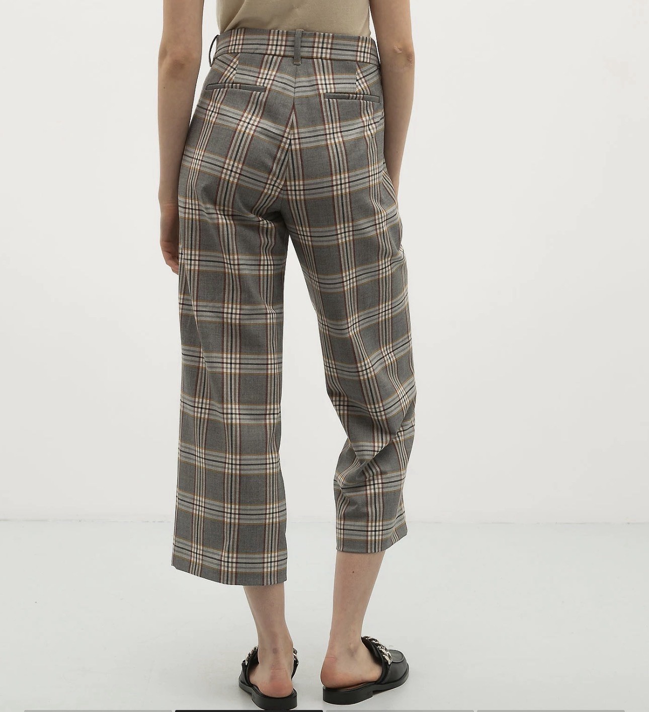 J.Crew Plaid Cropped Trousers Size 6 Gray Office Academia Minimalist Chic