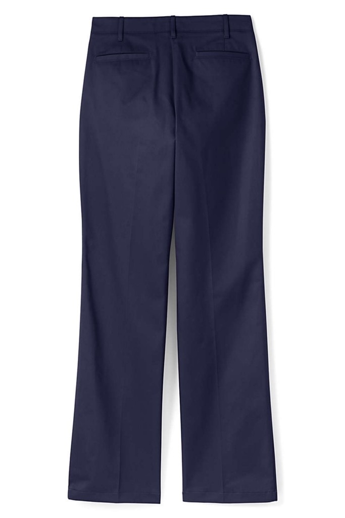 LANDS END True Navy Straight Leg Chino Pants w/Cuffs Junior 0 NEW