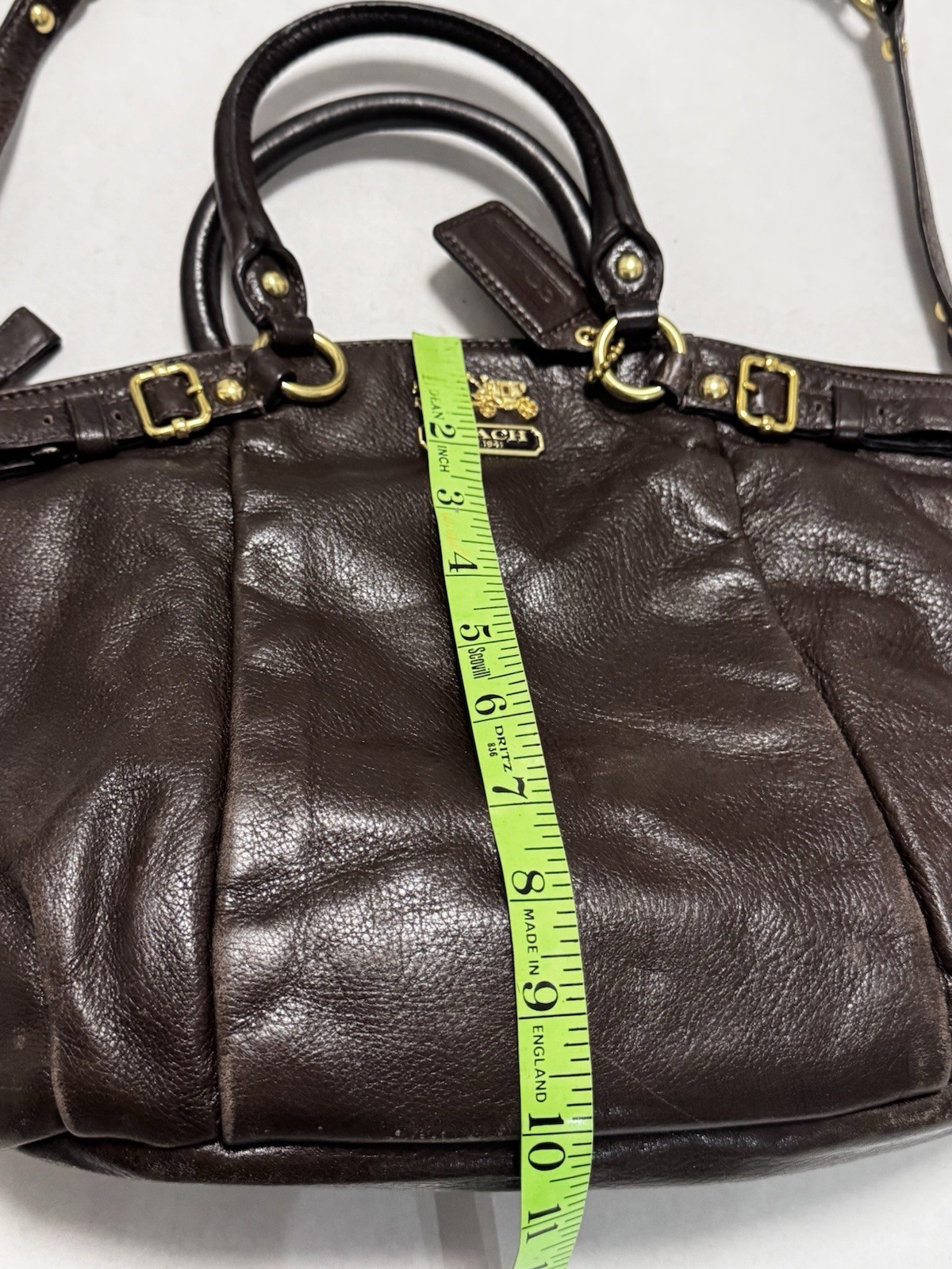 Coach Madison Sophia McGee 18609 Shoulder Bag Handbag Brown Leather Authentic