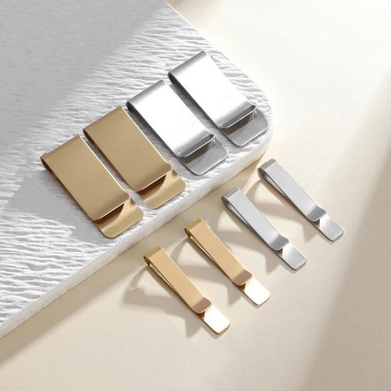 2 Pack Stainless Steel Money Clip Slim Silver Cash Holder Pocket Bill Clip