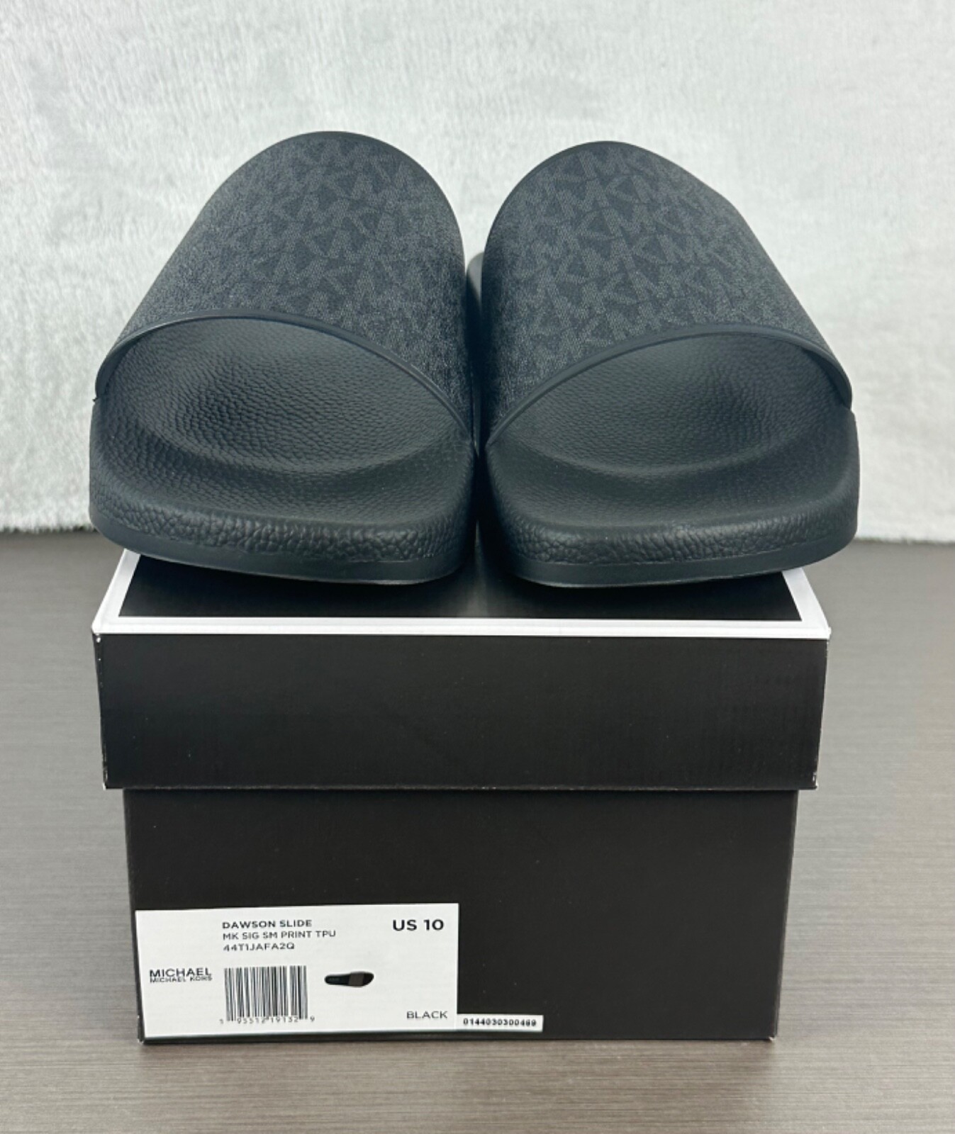 Michael Kors Men’s Black Dawson Signature Logo Slide Sandals Size 10 NWB