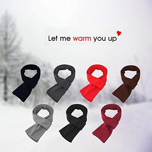 Mens Long Thick Scarf Solid Color Soft Warm Cashmere Feel Fashion Scarf Black