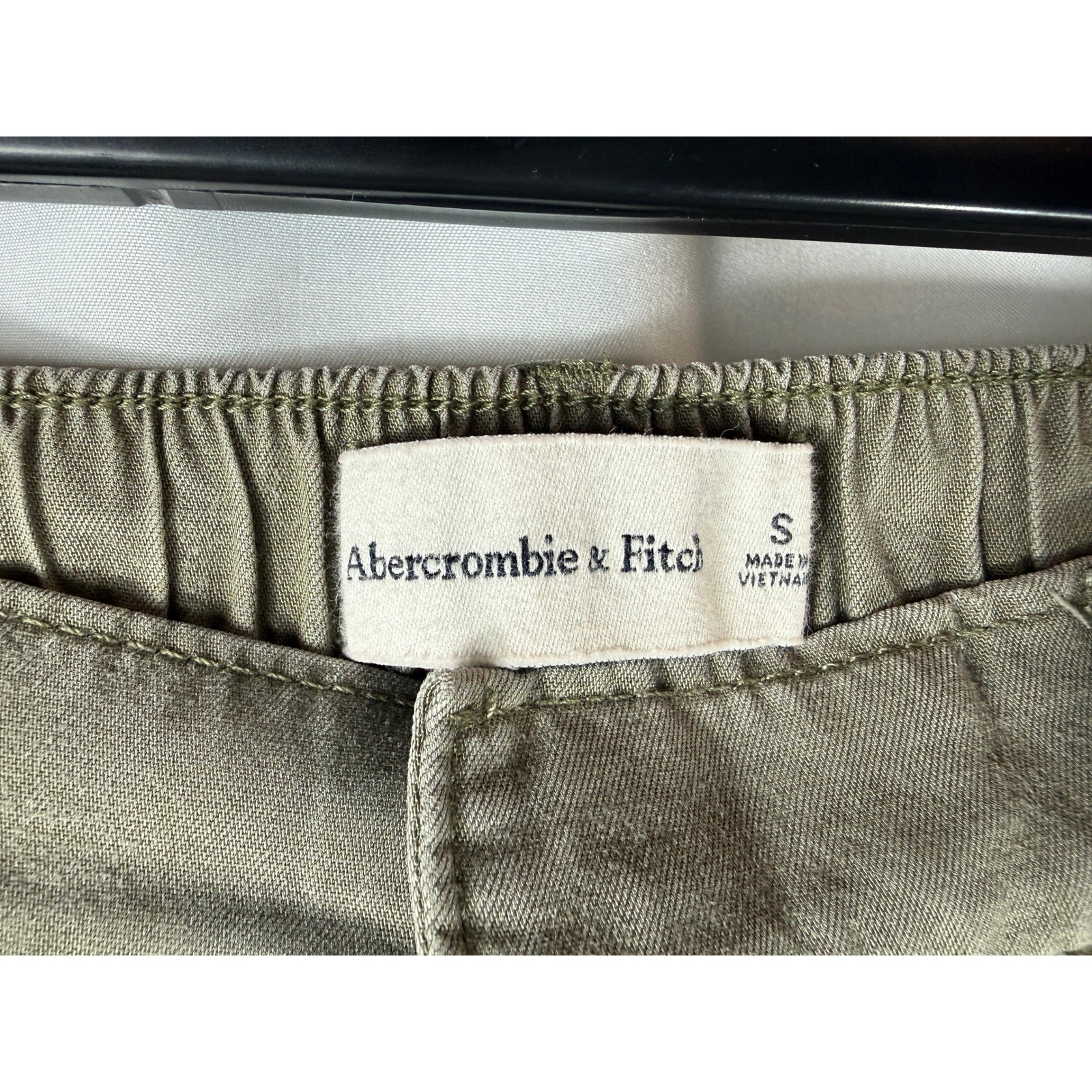 Abercrombie & Fitch Olive Green Tie Ankle Pants Womens S Casual Elastic Waist