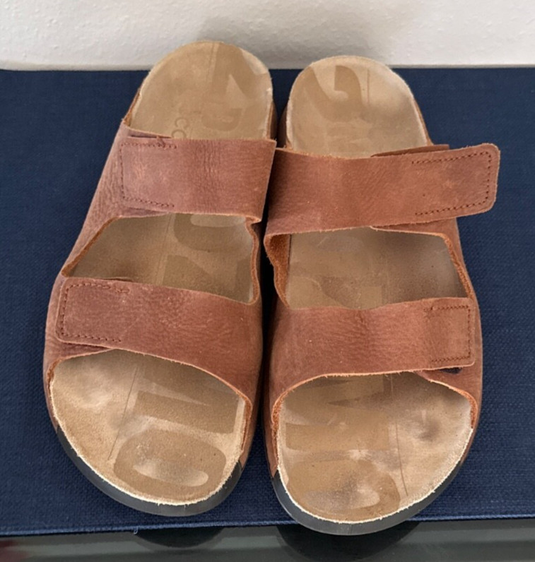 ECCO 2nd Cozmo Mens Light Brown Leather Sandals EU 46 US 12 – 12.5 Cosmo