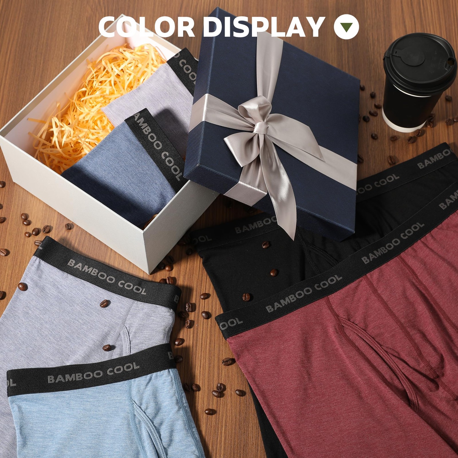 BAMBOO COOL Men’s Ultra Breathable Underwear,No Large, 02-black (4 Pack）