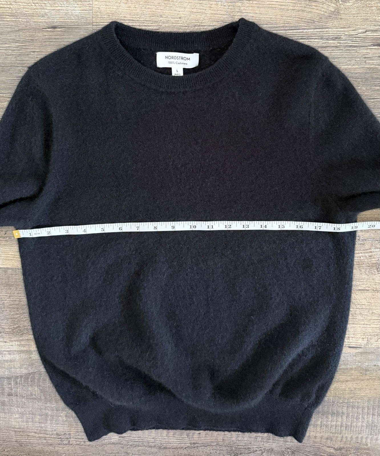 Nordstrom Women’s Size Large Black 100% Cashmere Crewneck Sweater