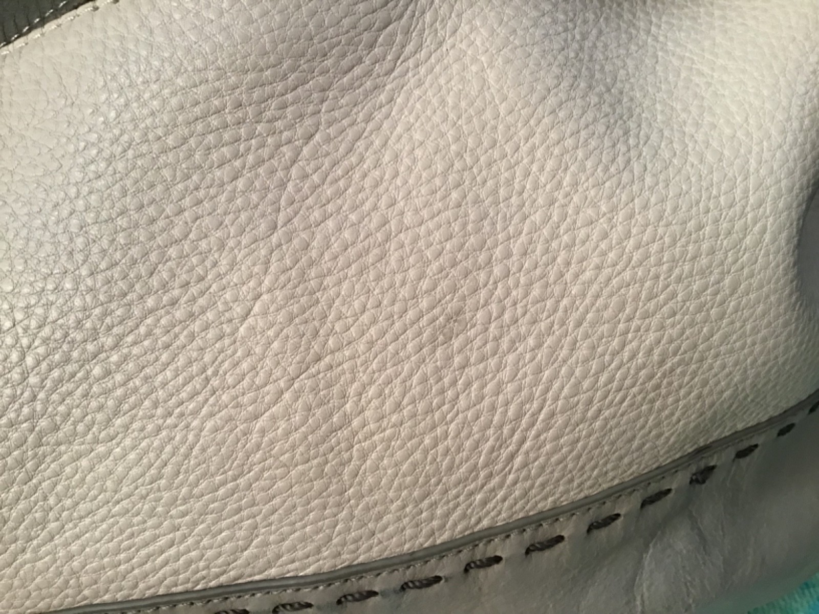 The Sak Gray, Bone & Metallic Leather Shoulder Bag or Crossbody – 14W x 11H x 4D
