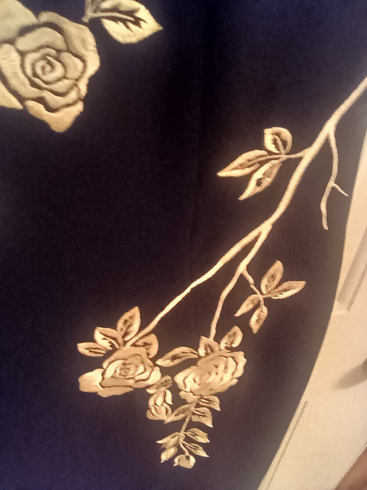 Talbots black long black dress white floral embroidery sleeveless 12 zip in back