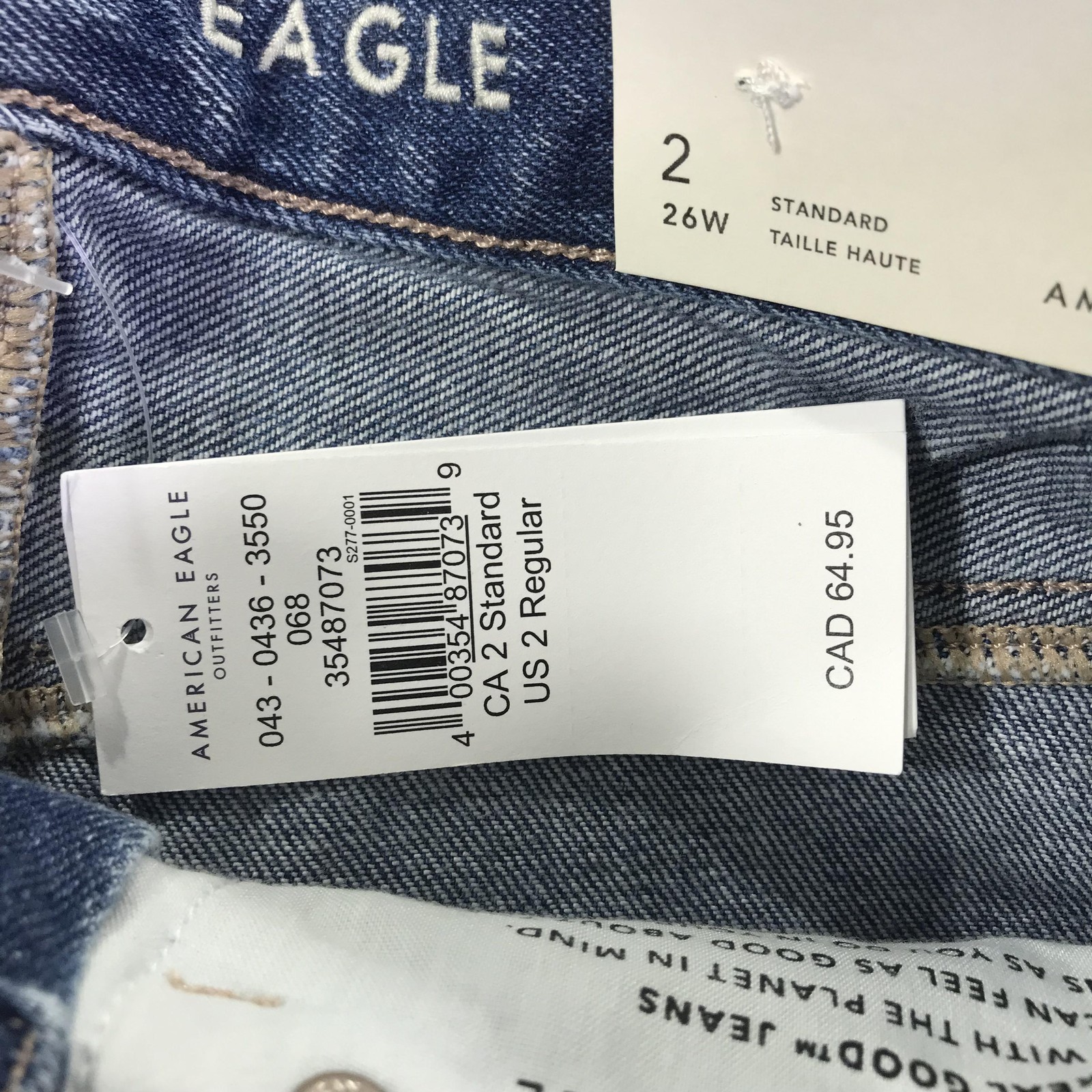 American Eagle Mom Jeans Womens 2 26W Distressed High Rise Relaxed Denim Pants