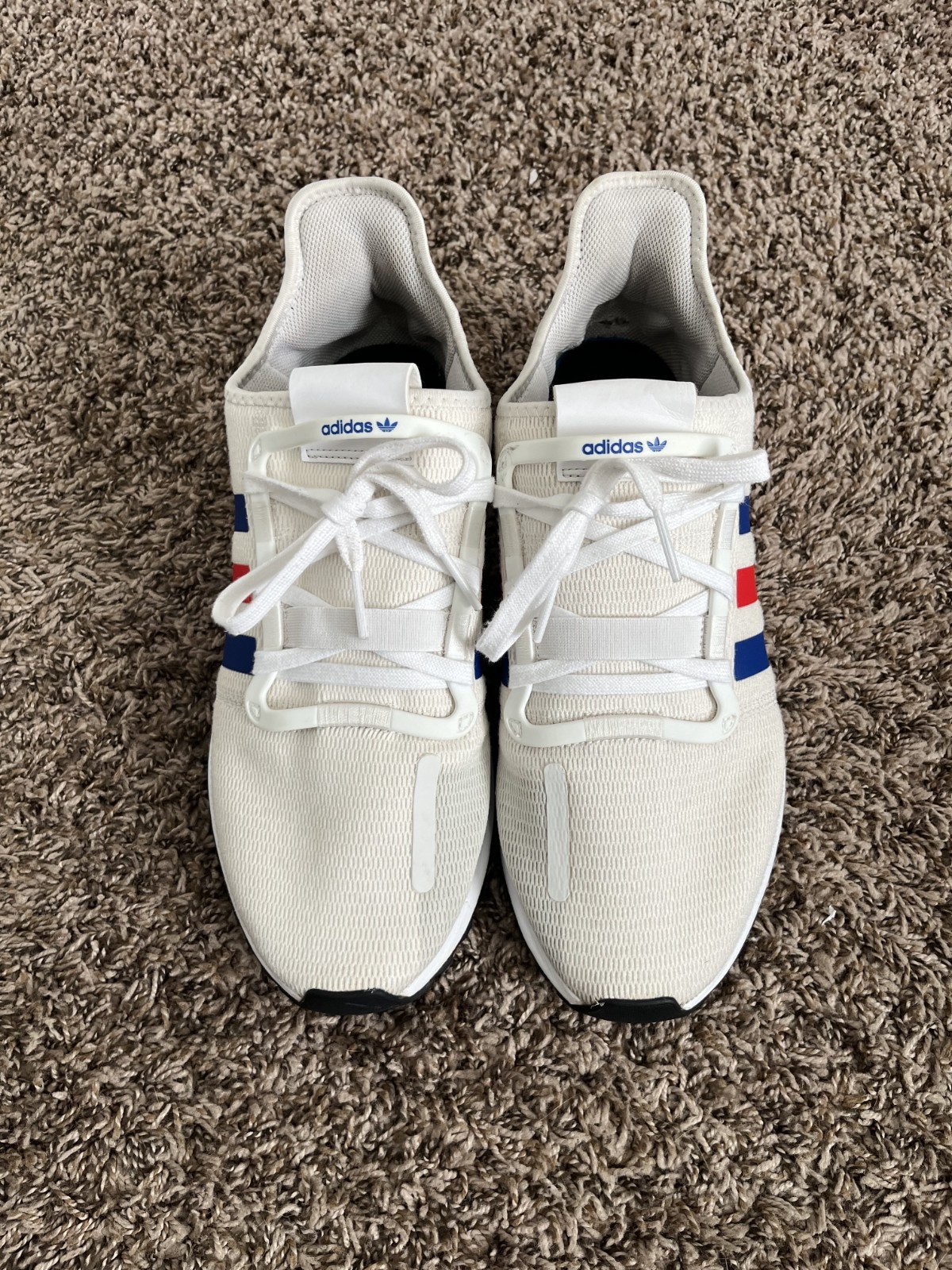 Size 12 – Adidas U_Path Run Cloud White / Royal Blue / Lush Red EG5331