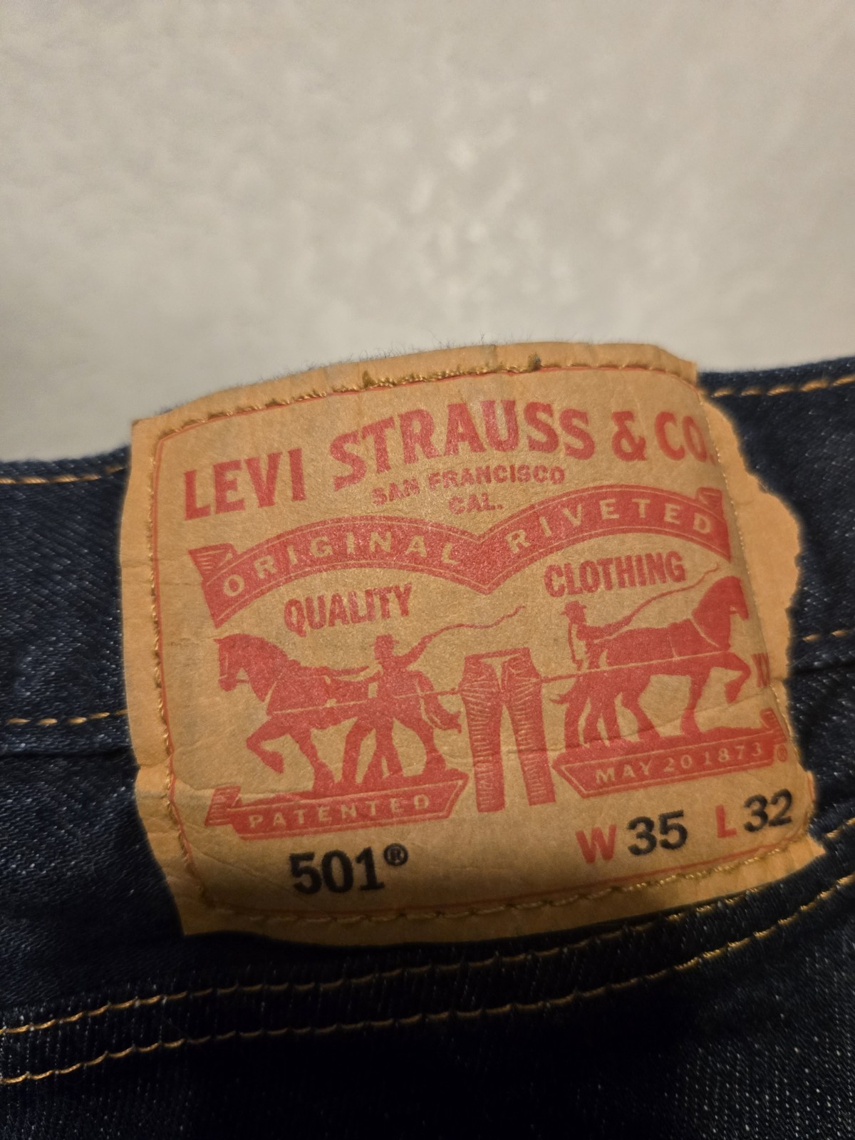Levis 501 Original Fit Straight Leg Button Fly Denim Stretch Jeans Mens 35×32