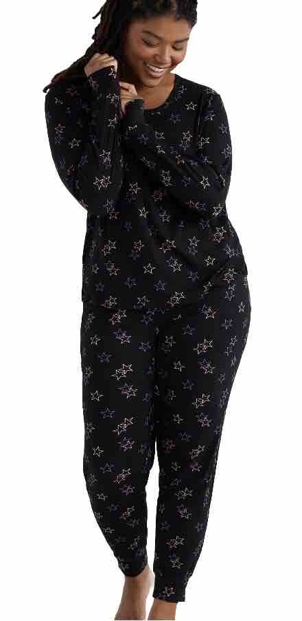 Joyspun Womens Ribbed Ultra Soft 2 Piece PJ set, sizes S, M, L, XL, 2XL, 3XL