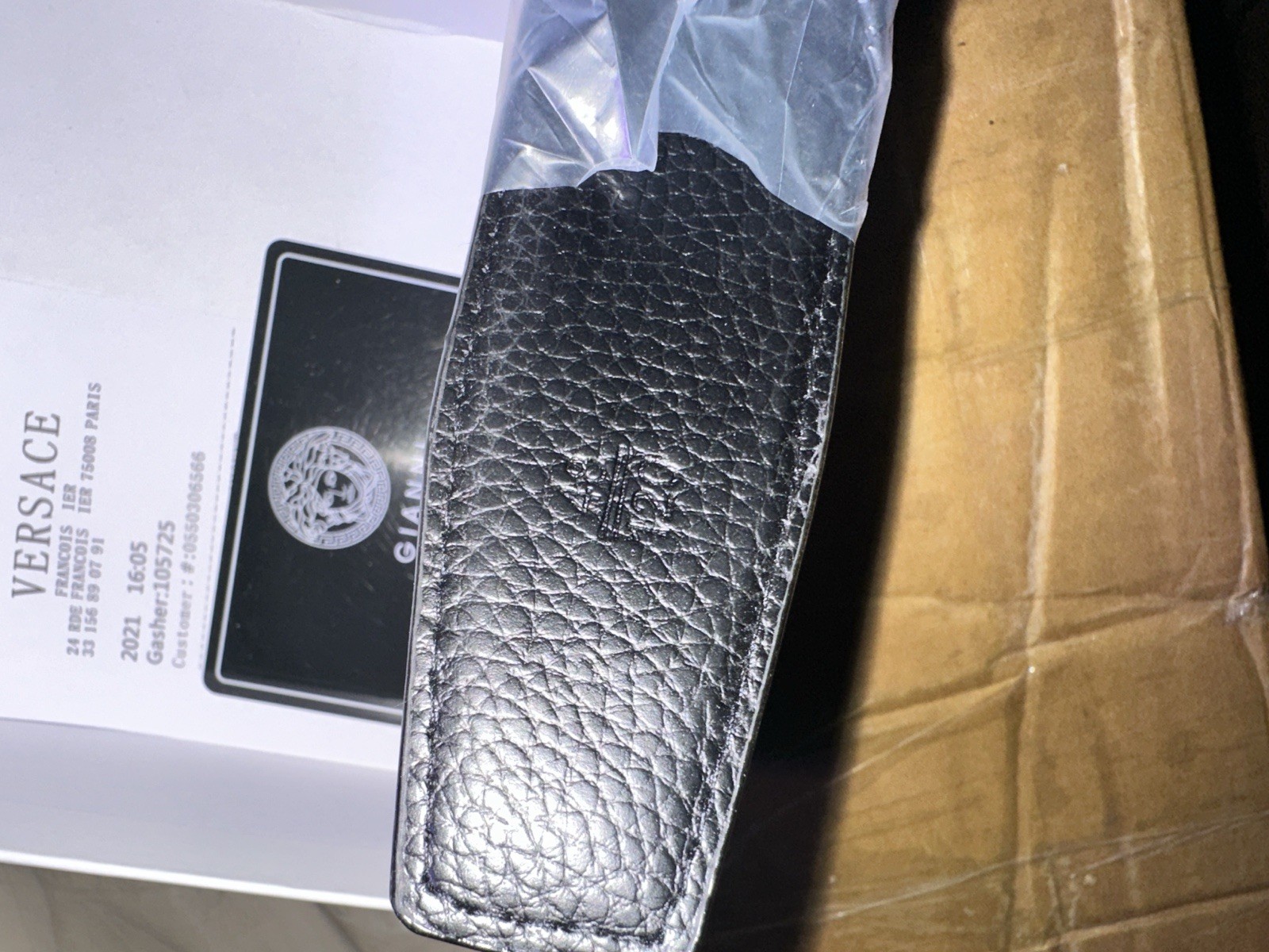 Versace Men’s Medusa Logo Buckle Dress Belt Black/Gold Size 100/40