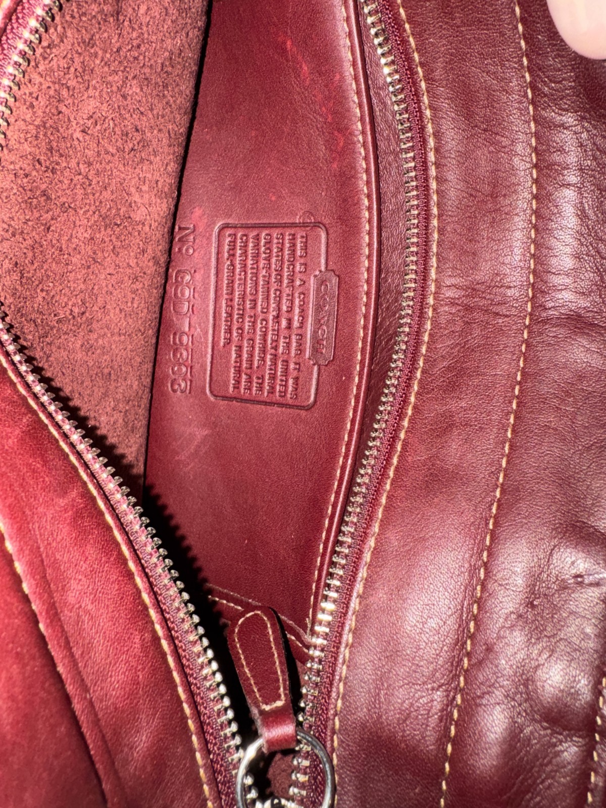Vintage Coach Bleecker Satchel 9303 Rare Burgundy Glove Tanned Leather Tote Bag