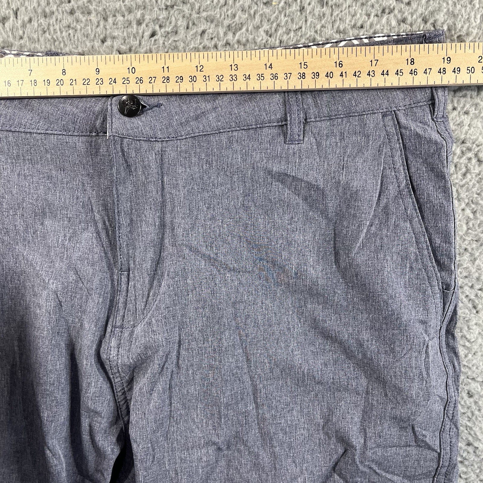 Trunks Multi Functional Bermuda Shorts Mens 36 Blue Pockets Stretch FITS 38×10