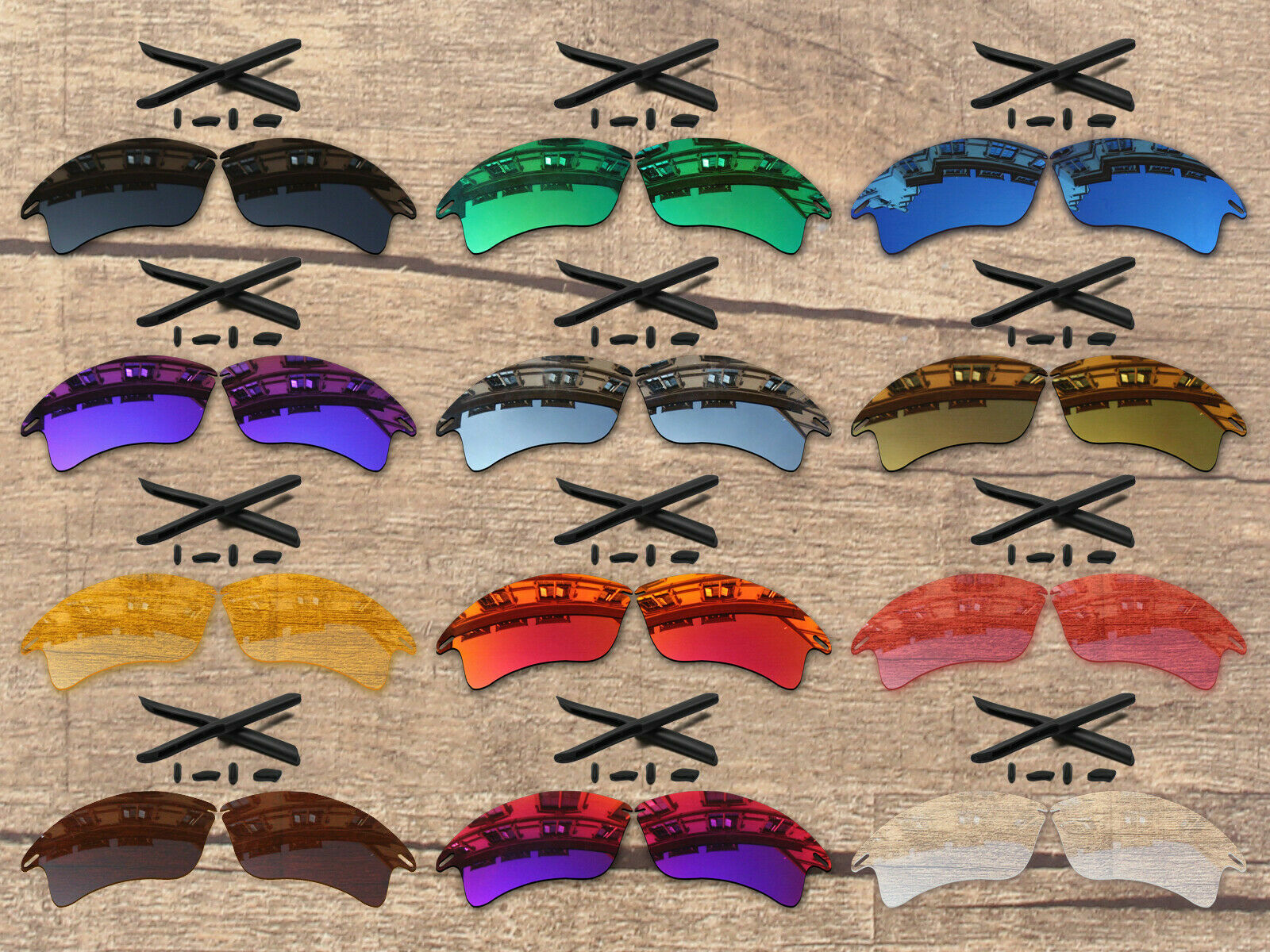 Vonxyz Replacement Lenses&Rubber Kit for-Oakley Fast Jacket XL OO9156-Options