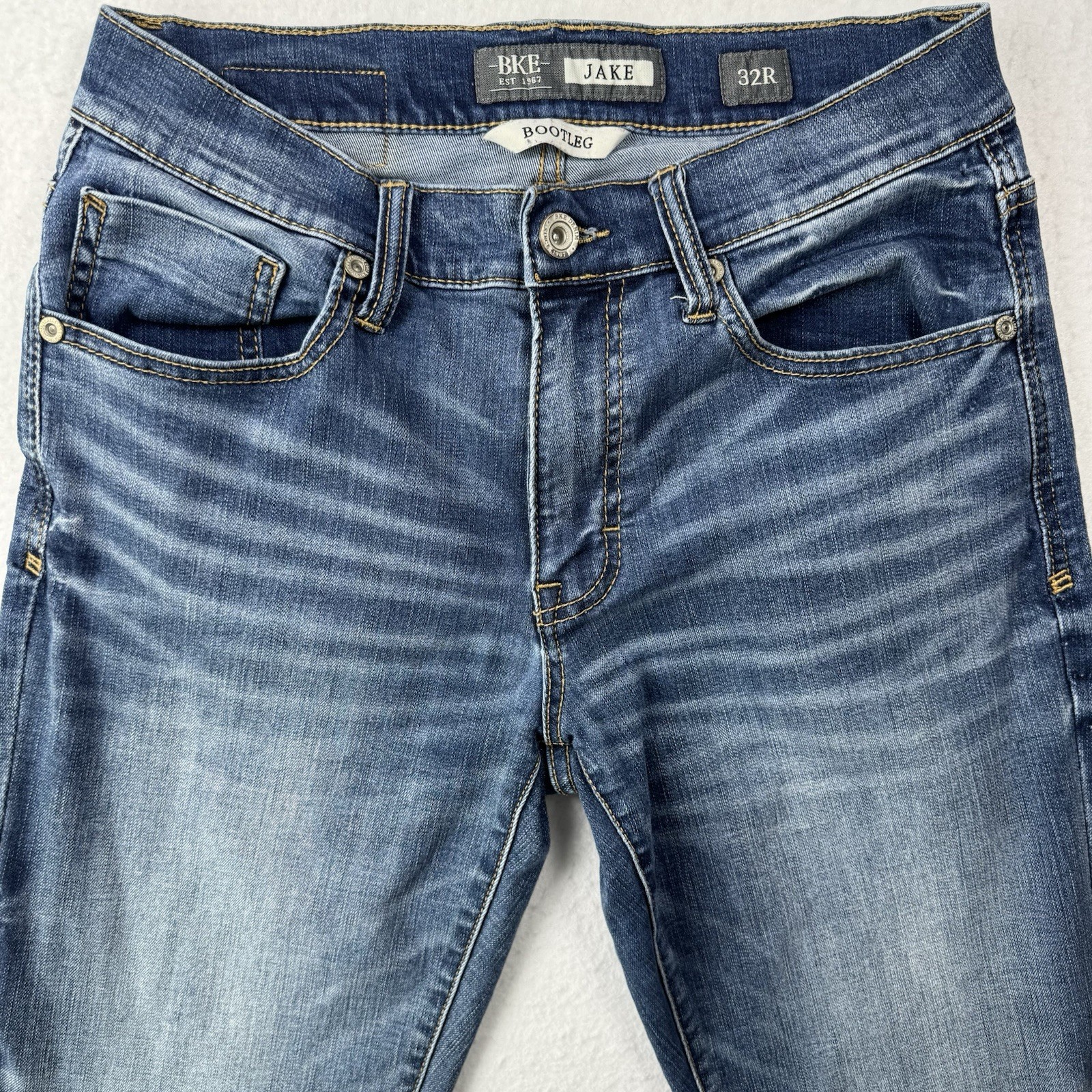 BKE Jake Bootcut Jeans Mens 32R Medium Wash Stretch Denim