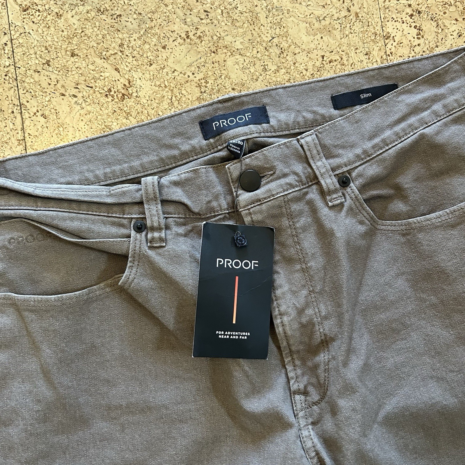NEW Proof Huckberry Rover Stretch Canvas Slim Fit Pants 33×30