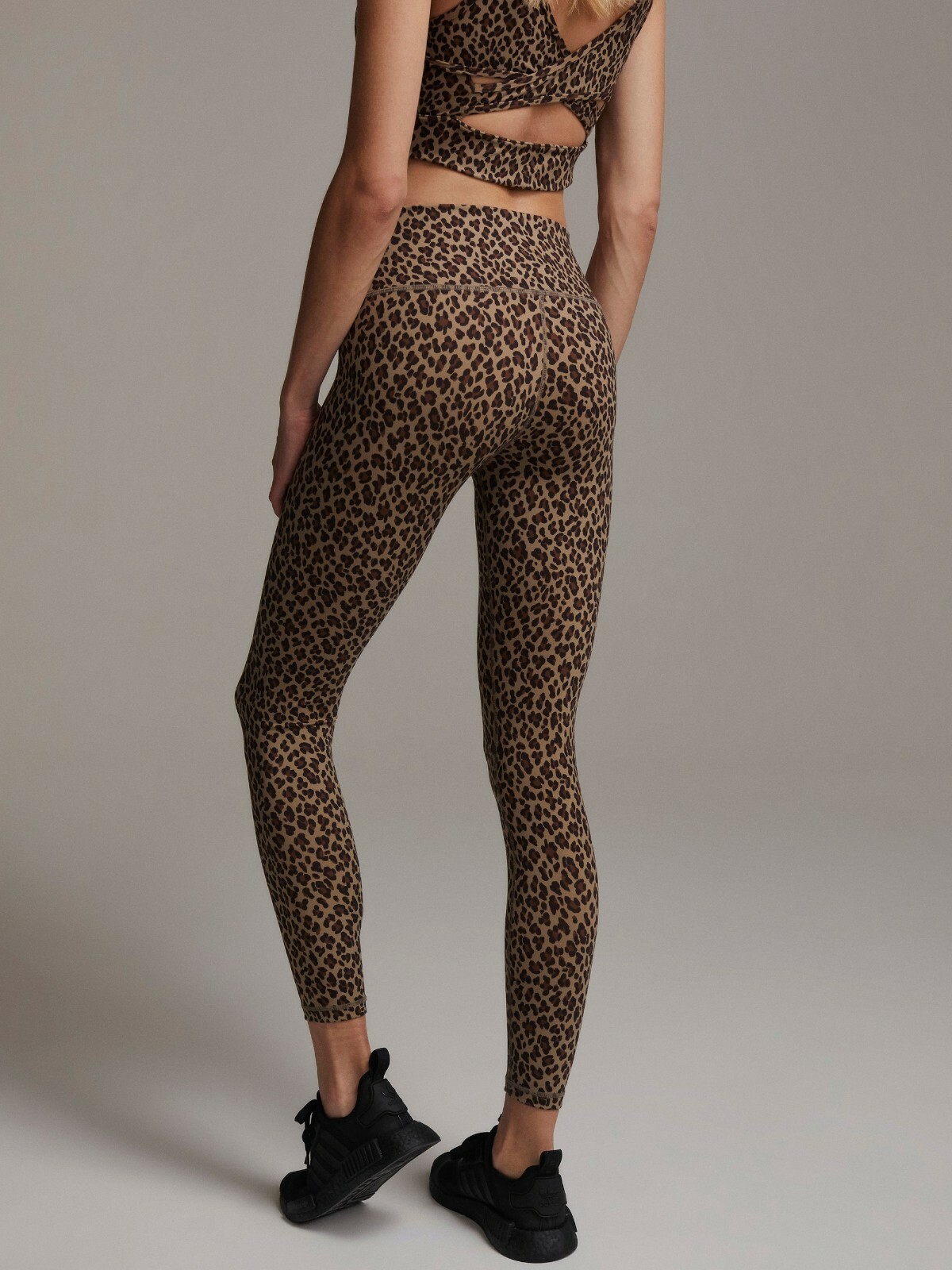 Varley Leggings Legging Century Coffee Cheeta Brown Animal Print Wick LARGE L NW