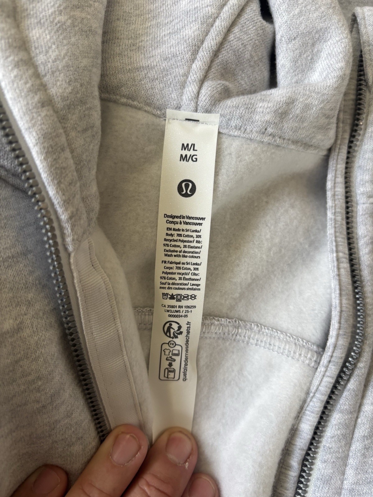 Lululemon Scuba Oversized 1/2 Zip Hoodie Heathered Core Ultra Light Grey M/L