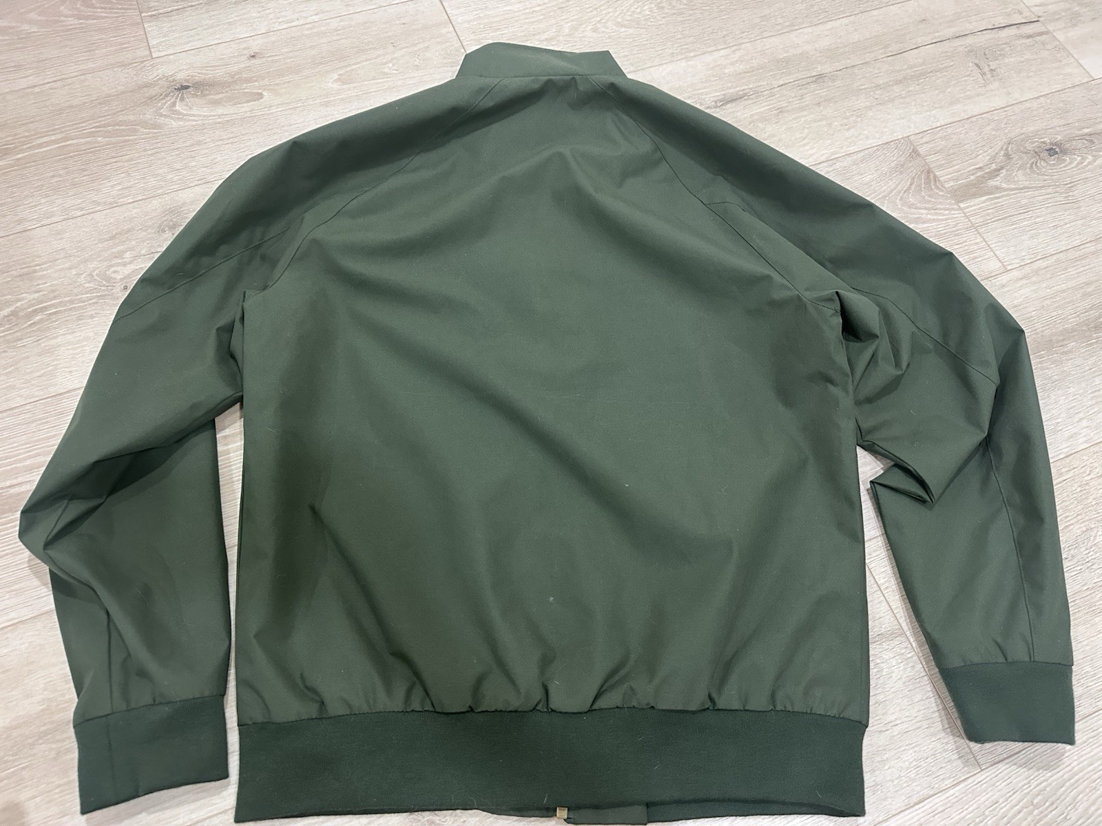Mens Weatherproof Vintage Green Harrington Jacket Full Zip Polyester Size M