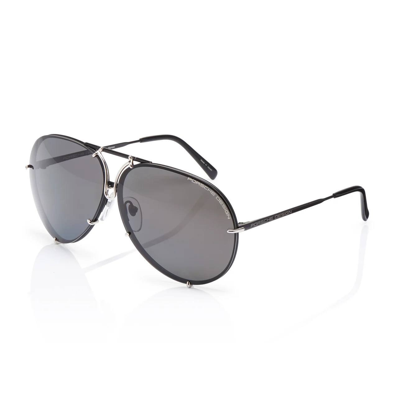 Porsche Design P8478 Iconic Sunglasses J- Black / Silver + Extra Lenses