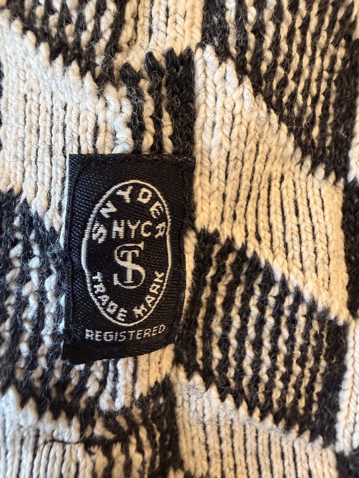 Todd Snyder Shirt Mens Large Black Geometric Knit Button Up Short Sleeve Pockets