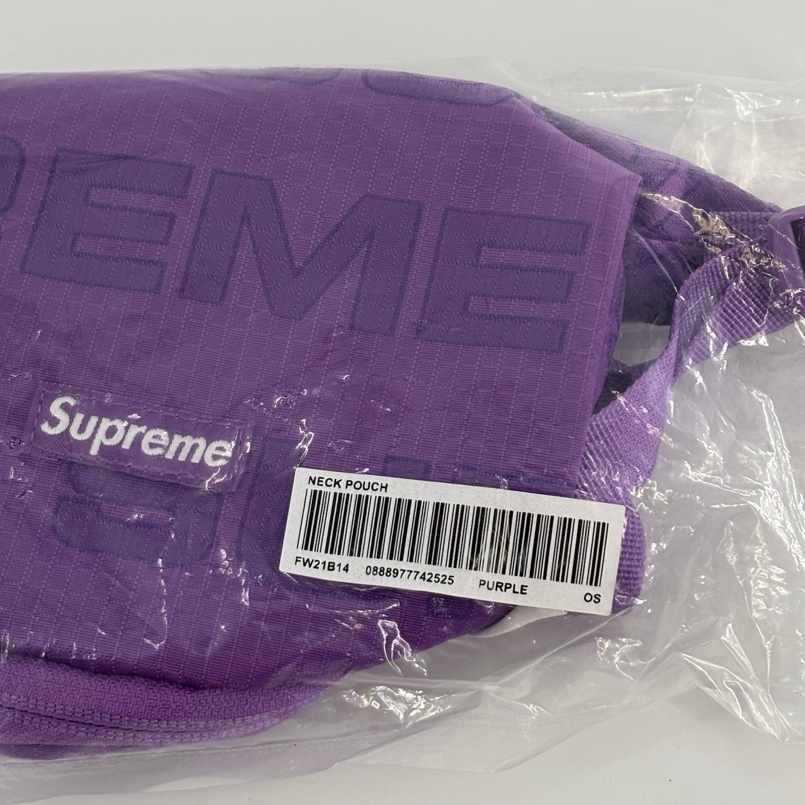 Supreme Neck Pouch FW21 Purple Rip Stop Fabric Hype Beast