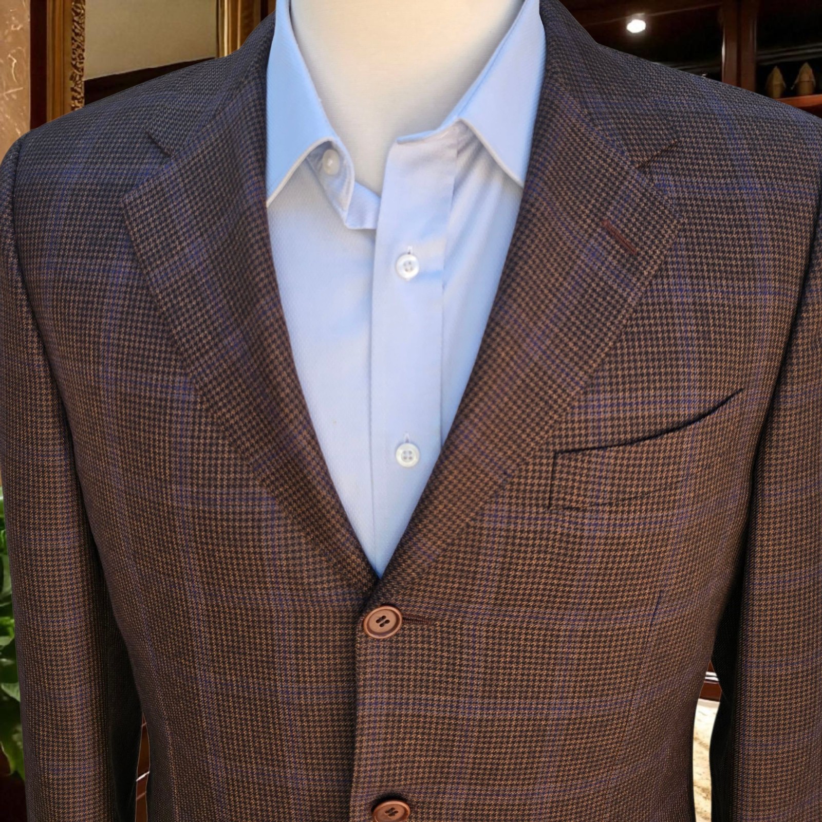 Custom Tailored Full Canvas Blazer 40L Silk Cashmere Wool Dual Vent Trussini
