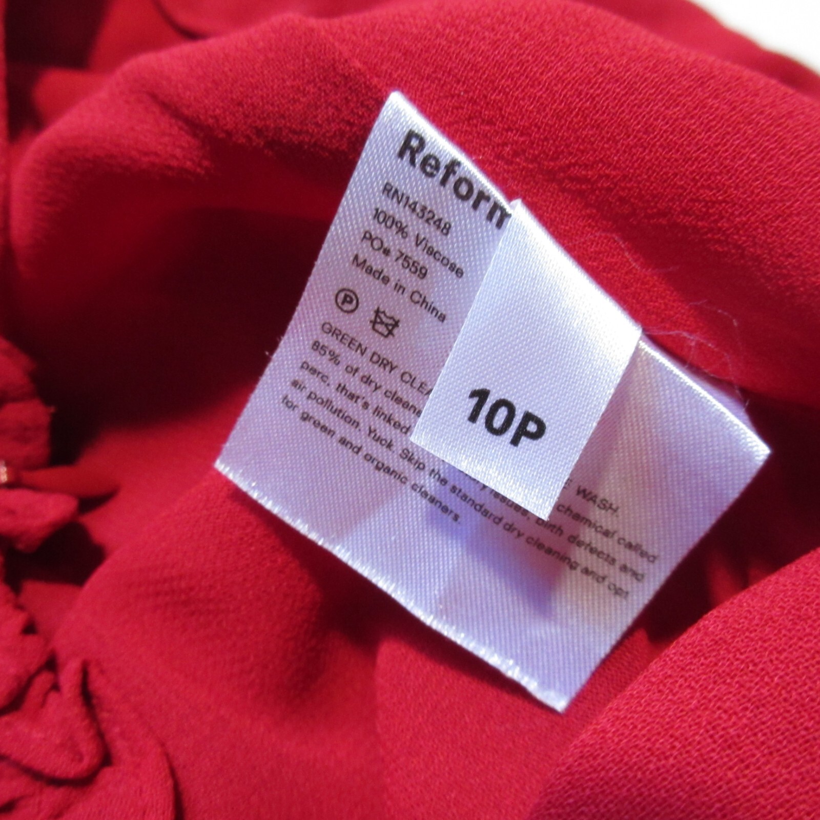 NWT Reformation Petite Emmie Midi in Cherry Red Tie Straps Georgette Dress 10P
