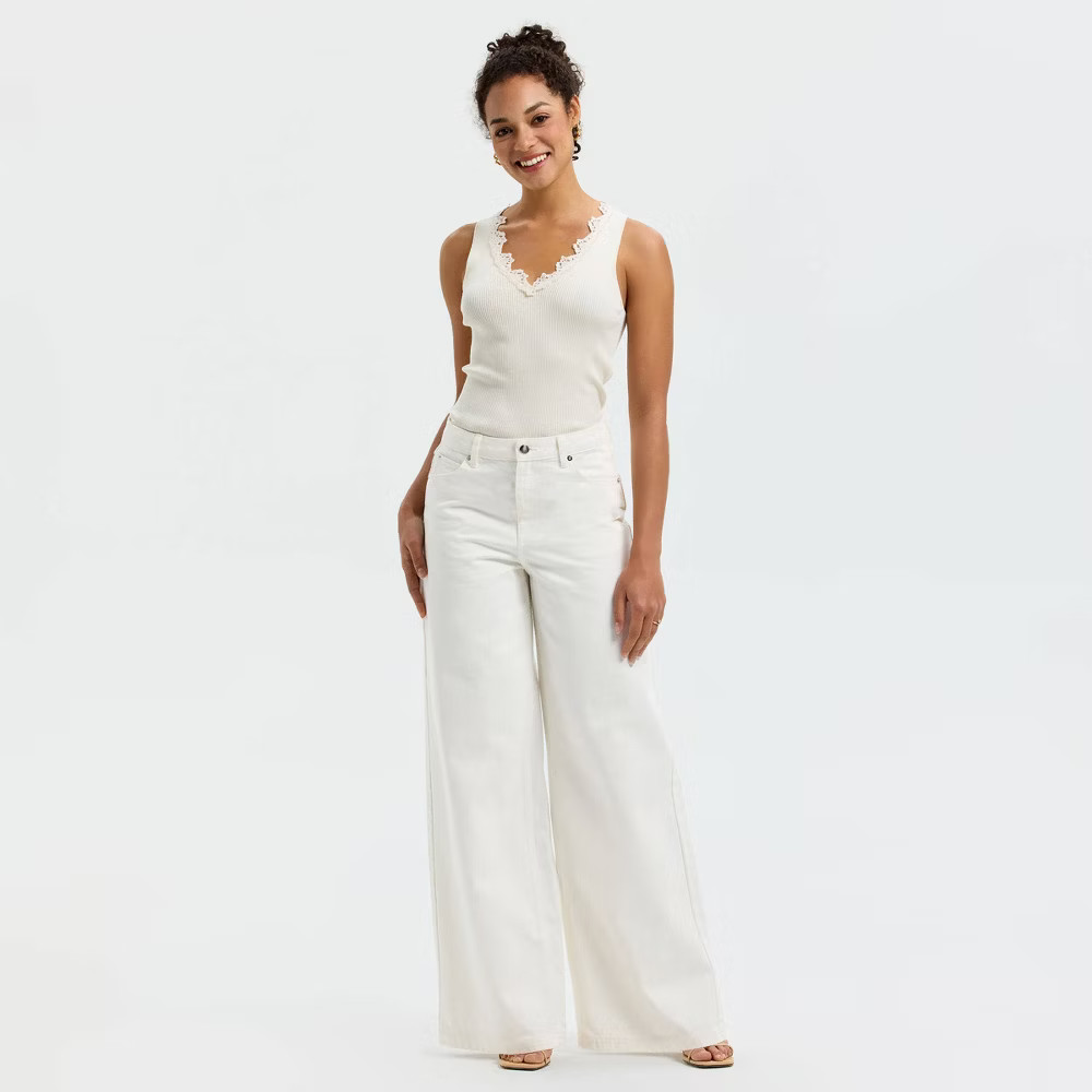 Women Wide Leg Denim Pants – A New Day